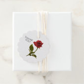 One Red Rose w/Stem Bloemenfotografie Natuur Bedankjes Labels (In situ)