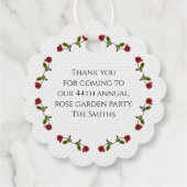 One Red Rose w/Stem Bloemenfotografie Natuur Bedankjes Labels (Achterkant)