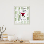 One Red Rose Wedding Guest Seating Chart Poster (Keuken)