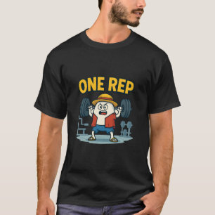 ONE REP Grappig Gym Cartoon Ei Workout T-shirt voo
