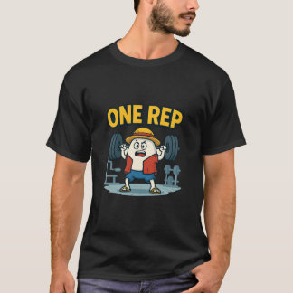 ONE REP Grappig Gym Cartoon Ei Workout T-shirt voo