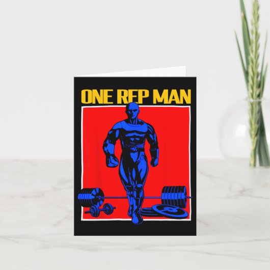 One Rep Man Gewichtheffen Bodybuilding Gym Workout Kaart (Voorkant)
