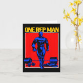 One Rep Man Gewichtheffen Bodybuilding Gym Workout Kaart (Gele Bloem)