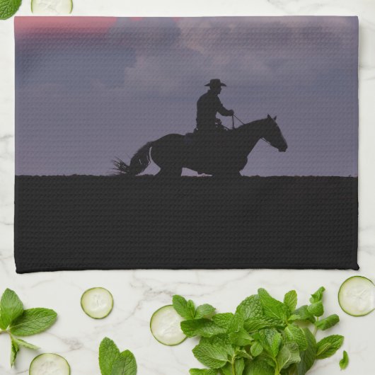 One Rider, One Horizon Theedoek (Gevouwen)