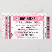 ONE ROCKS CONCERT TICKET 1E VERJAARDAG UITNODIGING (Voorkant / Achterkant)