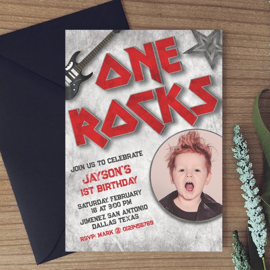 One Rocks - één jaar ge-rockt met foto Kaart