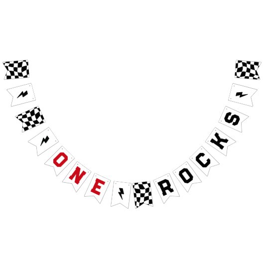 One Rocks Eerste Verjaardag Rock Op Roll Vlaggetjes (Alle)