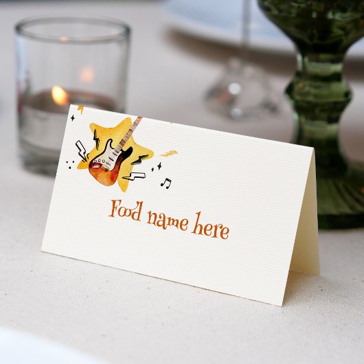 One Rocks Gitaar Place Card Verjaardagsfeest Plaatskaartje