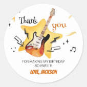 One Rocks Guitar Birthday Sticker Labels (Voorkant)