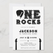 One Rocks Guitar Pick 1st Birthday Party Kaart (Voorkant)