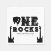One Rocks Guitar Pick 1st Birthday Party Servet (Voorkant)
