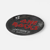 One Rocks - Jongen 1e Verjaardag Papieren Bordje (Gekanteld)