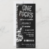 One Rocks Music Thema Concert Ticket Verjaardag Kaart (Voorkant)