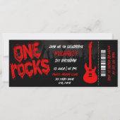 One Rocks Music Thema Concert Ticket Verjaardag Kaart (Voorkant)
