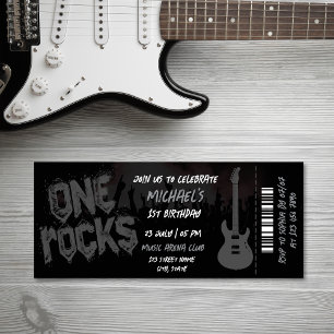 One Rocks Music Thema Concert Ticket Verjaardag Kaart