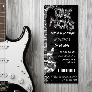 One Rocks Music Thema Concert Ticket Verjaardag Kaart
