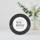 One Rocks | Retro Rock'n'roll Vinylenplaat Kaart (Staand voorkant)