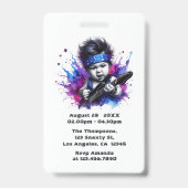 One Rocks! Rock Star VIP-Pas 1e Verjaardag Badge (Achterkant)