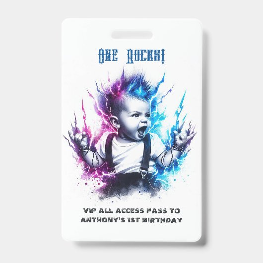 One Rocks! Rockster VIP-pas 1e verjaardag Badge (Front)