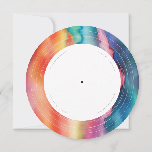 One Rocks | Tie Dye Rock'n'roll Vinyl Record Kaart (Achterkant)