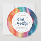 One Rocks | Tie Dye Rock'n'roll Vinyl Record Kaart (Voorkant)