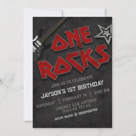 One Rocks Verjaardag Kaart (Voorkant)