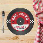 One Rocks Vinyl Record Rock n Roll 1e verjaardag Papieren Bordje<br><div class="desc">Introductie van onze "One Rocks" Vinyl Record Paper Borden - de perfecte aanvulling op de 1e verjaardagsviering van uw kleine rocker! Deze unieke borden geven een muzikale draai aan het feest en brengen een gevoel van nostalgie naar uw evenement. Stap in de wereld van muziek en plezier met onze "One...</div>
