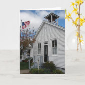One Room School en American Flag Kaart (Gele Bloem)