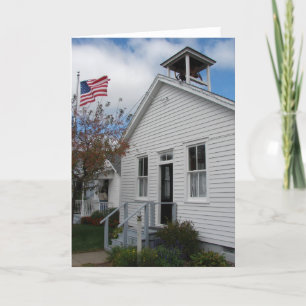 One Room School en American Flag Kaart
