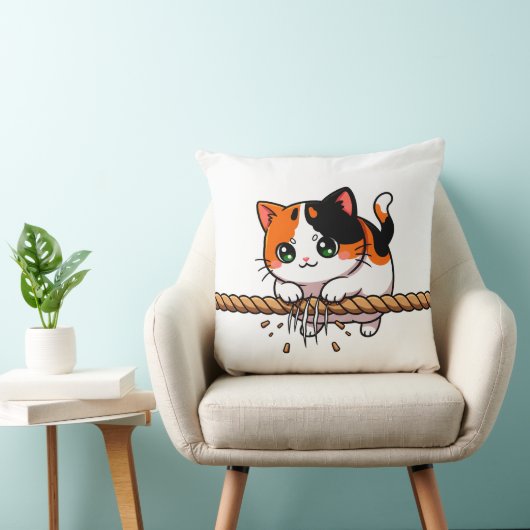 One rope. One cat. Zero regrets. Kussen (Stoel)