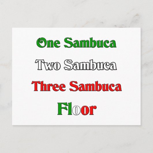 One Sambuca Briefkaart (Voorkant)