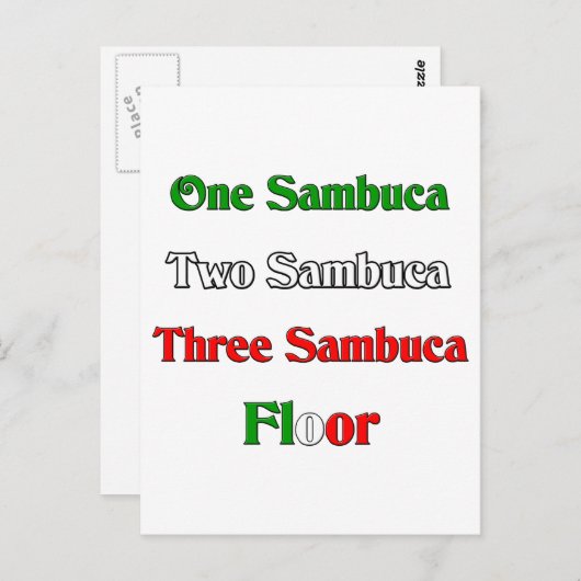 One Sambuca Briefkaart (Voorkant / Achterkant)