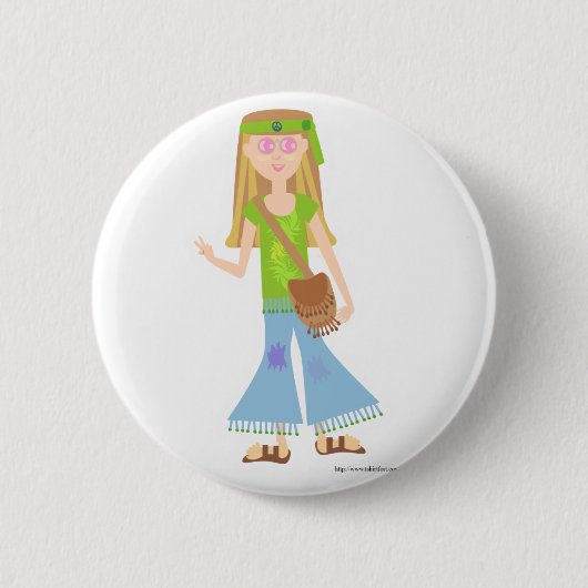 One Sassy Hippie Girl Ronde Button 5,7 Cm (Voorkant)