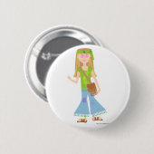 One Sassy Hippie Girl Ronde Button 5,7 Cm (Voorkant /achterkant)