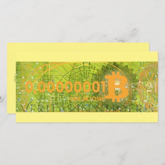 One Satoshi Bedankkaart (Voorkant / Achterkant)