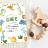 One-Saurus eerste verjaardag uitnodiging