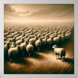 One Sheep Jesus Leaves the 99 For Christelijke Art Poster