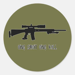 One Shot One Kill Ronde Sticker