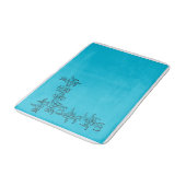 One-Side Border Design Badmat in blauw (Gekanteld)