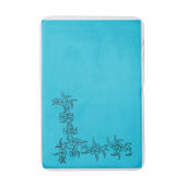 One-Side Border Design Badmat in blauw (Voorkant Verticaal)