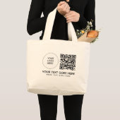 One Side Printed Company Logo QR Code Kruidenier Grote Tote Bag (Voorkant (product))
