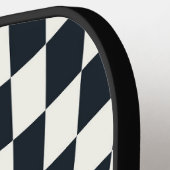 One Side Retro Black White Warped Check Checkered Pickleball Paddle (Links Detail)