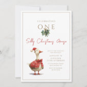 One Silly Christmas Goose Fest Winter Birthday Kaart (Voorkant)