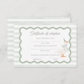 One Silly Goose 1st Birthday Adoption Certificate Kaart (Voorkant / Achterkant)