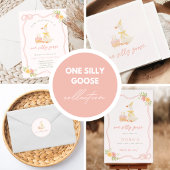 One Silly Goose 1st Birthday Invitation Kaart