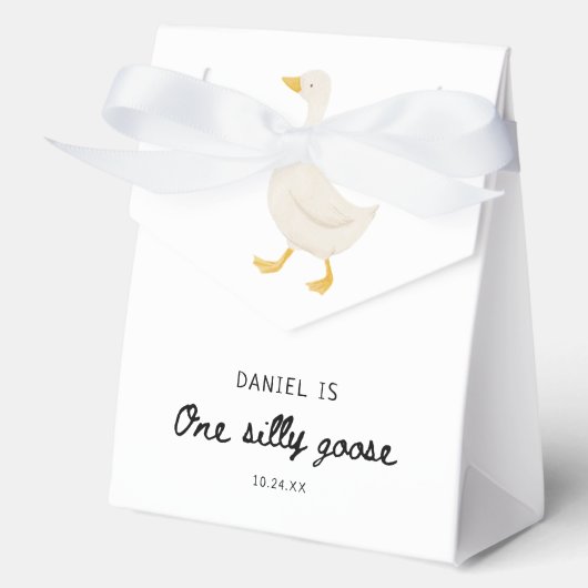 One Silly Goose 1st Birthday Party Bedankdoosjes (Voorkant)