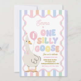 One Silly Goose 1st Birthday Party Spring Birthday Kaart