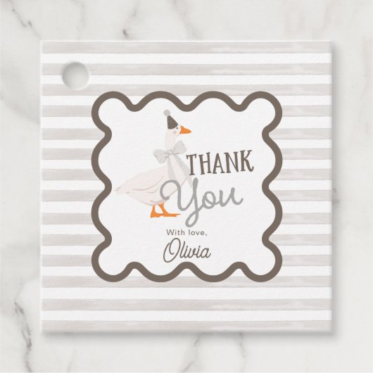 One Silly Goose 1st Birthday Thank You Bedankjes Labels (Voorkant)