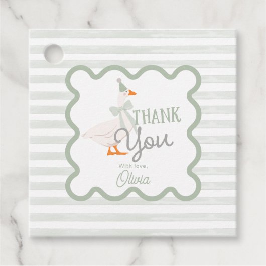 One Silly Goose 1st Birthday Thank You Bedankjes Labels (Voorkant)