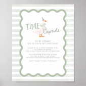 One Silly Goose 1st Birthday Time Capsule Sign Poster (Voorkant)